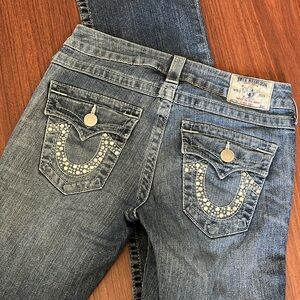 $155 True religion size 27 like new jeans embellished western cowboy cow…